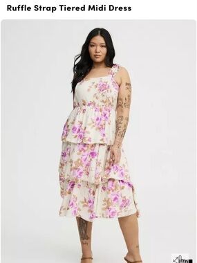 Torrid Regina Floral Midi Tiered Dress Size 0/12 NWT
